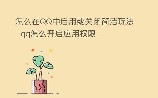 怎么在QQ中启用或关闭简洁玩法  qq怎么开启应用权限